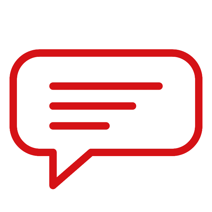 Icono de comunicación que representa conversaciones claras, transparencia y una forma sencilla de explicar la tecnología.