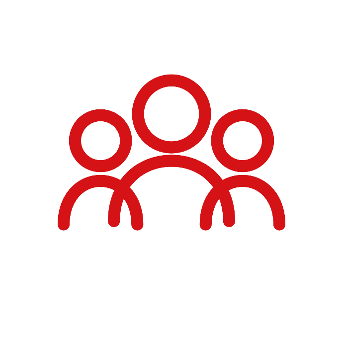 Icono de equipo multidisciplinario que representa a los especialistas que forman parte de RedBx y colaboran en el éxito de nuestros clientes.